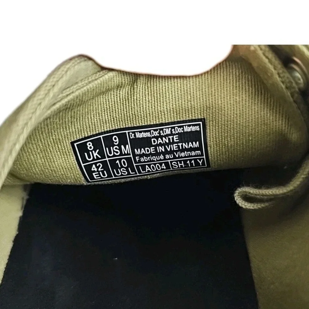 Dr. Martens Casual Canvas Lo-Top‎ Fresh Take Olive Green Size 9 New